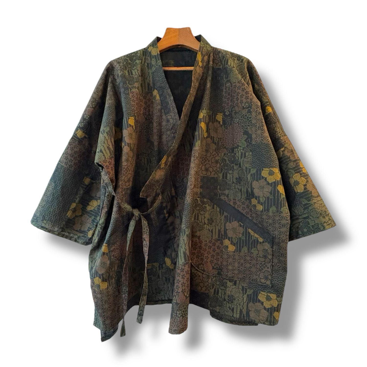 New Kimono Style Outer With Three Quarter Sleeves - Cotton