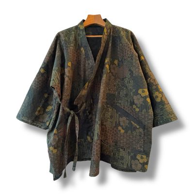 New Kimono Style Outer With Three Quarter Sleeves - Cotton