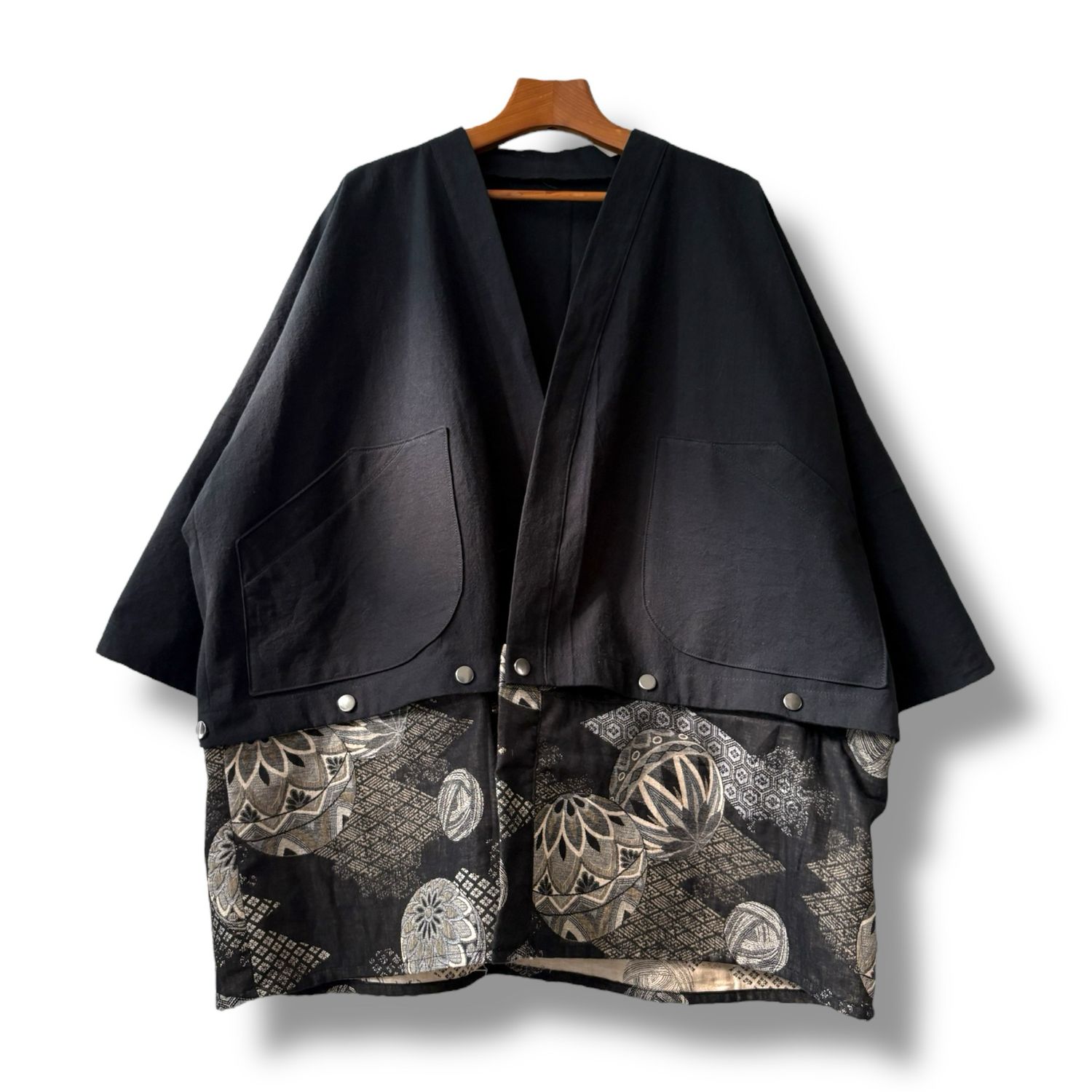 Kimono Style Outer With Three Quarter Sleeves - Cotton