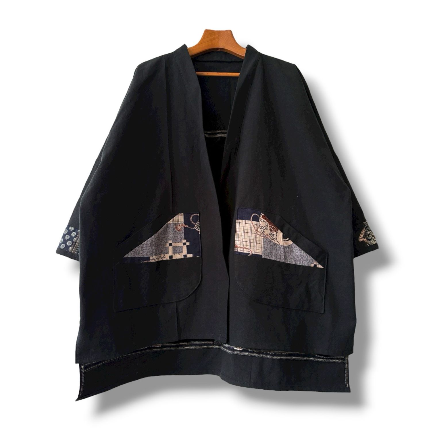 Kimono Style Outer With Three Quarter Sleeves - Cotton