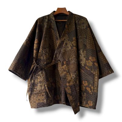New Kimono Style Outer With Three Quarter Sleeves - Cotton