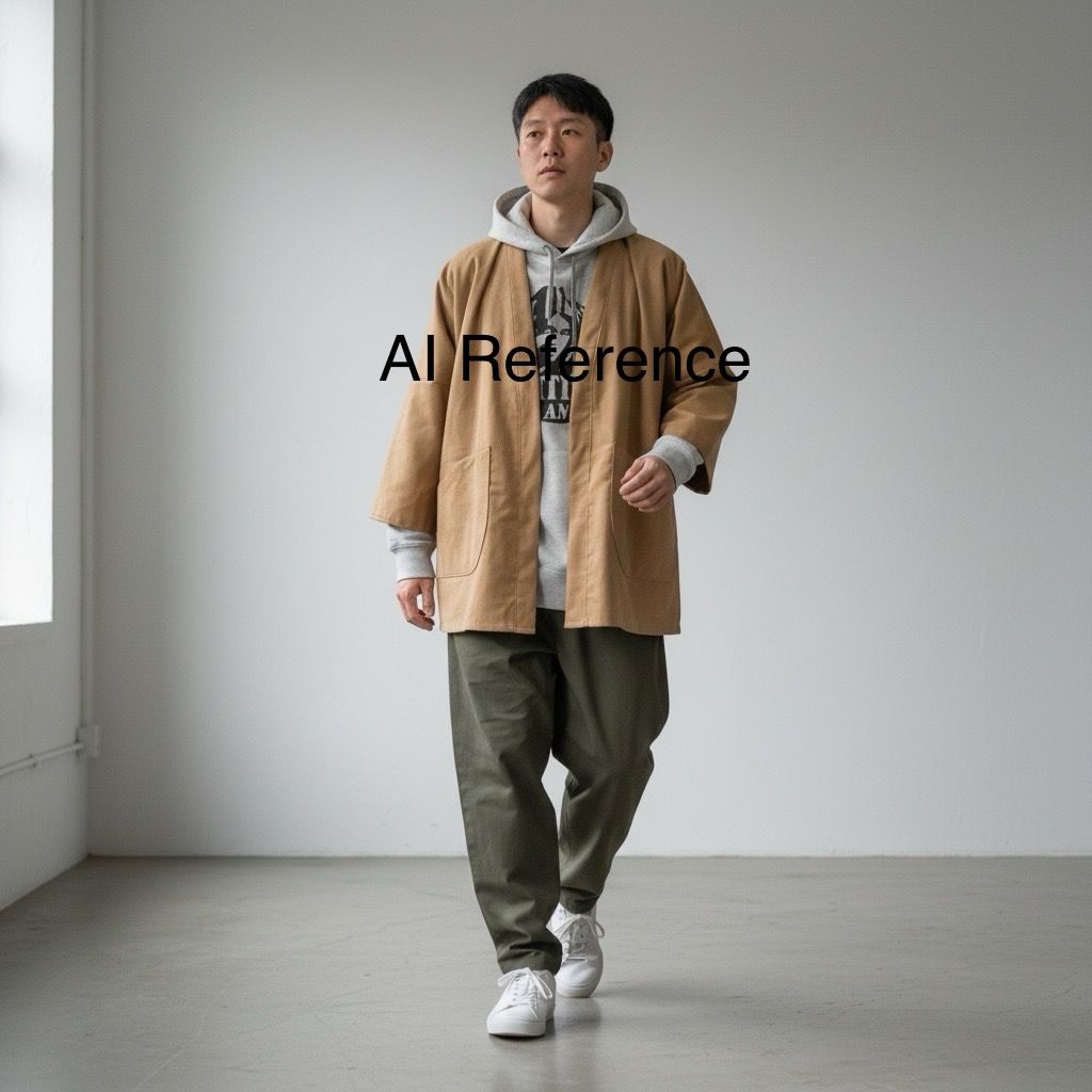Kimono Style Outer With Three Quarter Sleeves - Corduroy