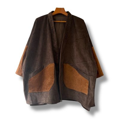 Kimono Style Outer With Three Quarter Sleeves - Corduroy