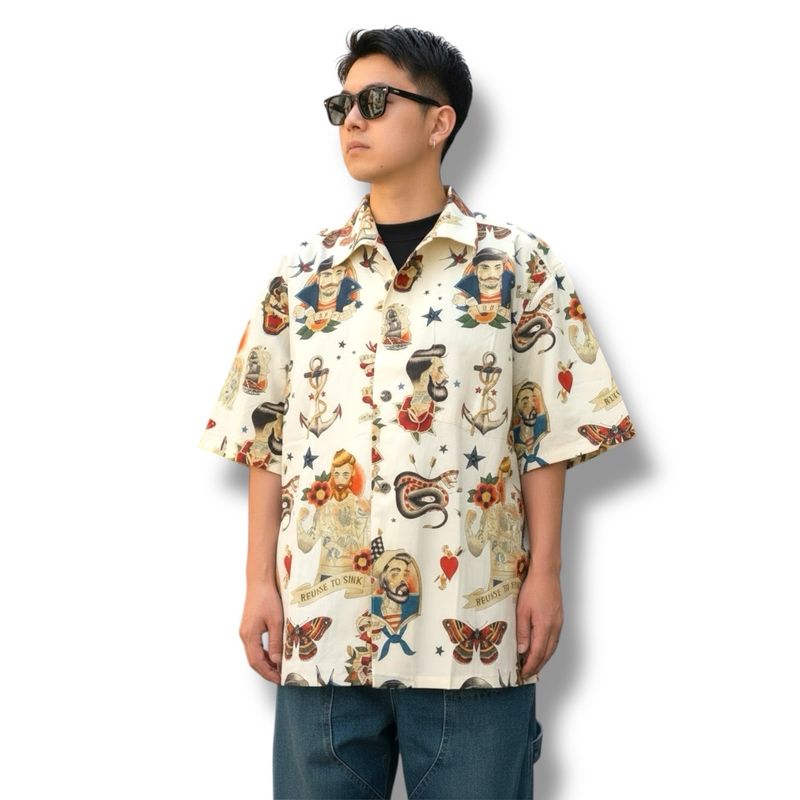 Hawaii Style Shirt Male Size M