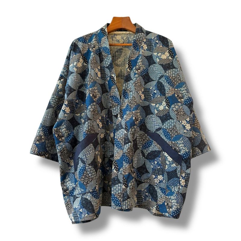 Kimono Style Outer With Three Quarter Sleeves - Cotton