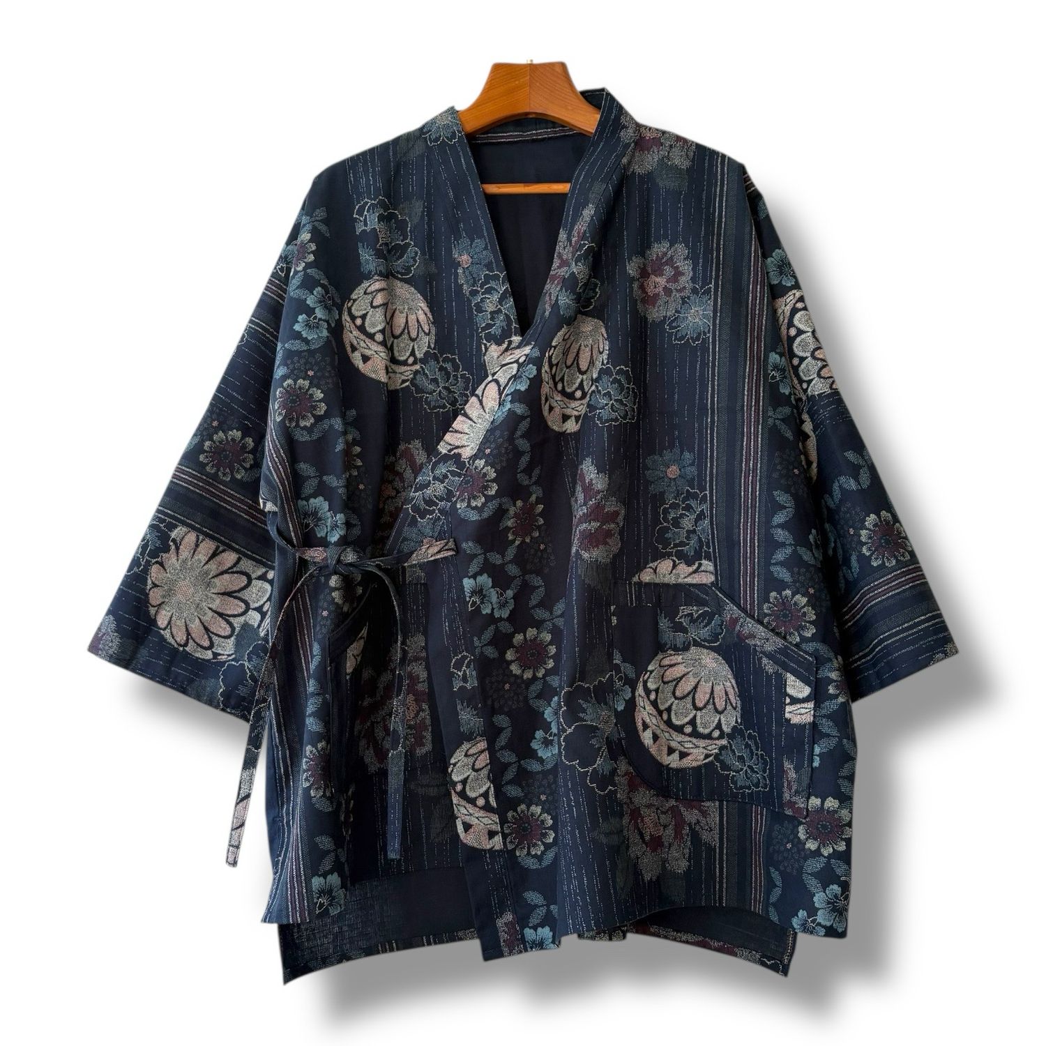 New Kimono Style Outer With Three Quarter Sleeves - Cotton
