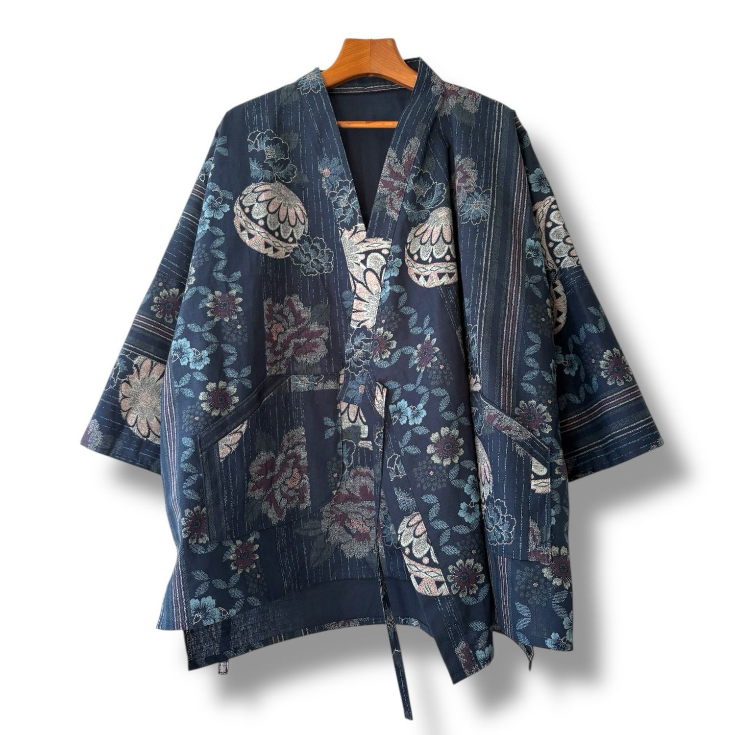 New Kimono Style Outer With Three Quarter Sleeves - Cotton