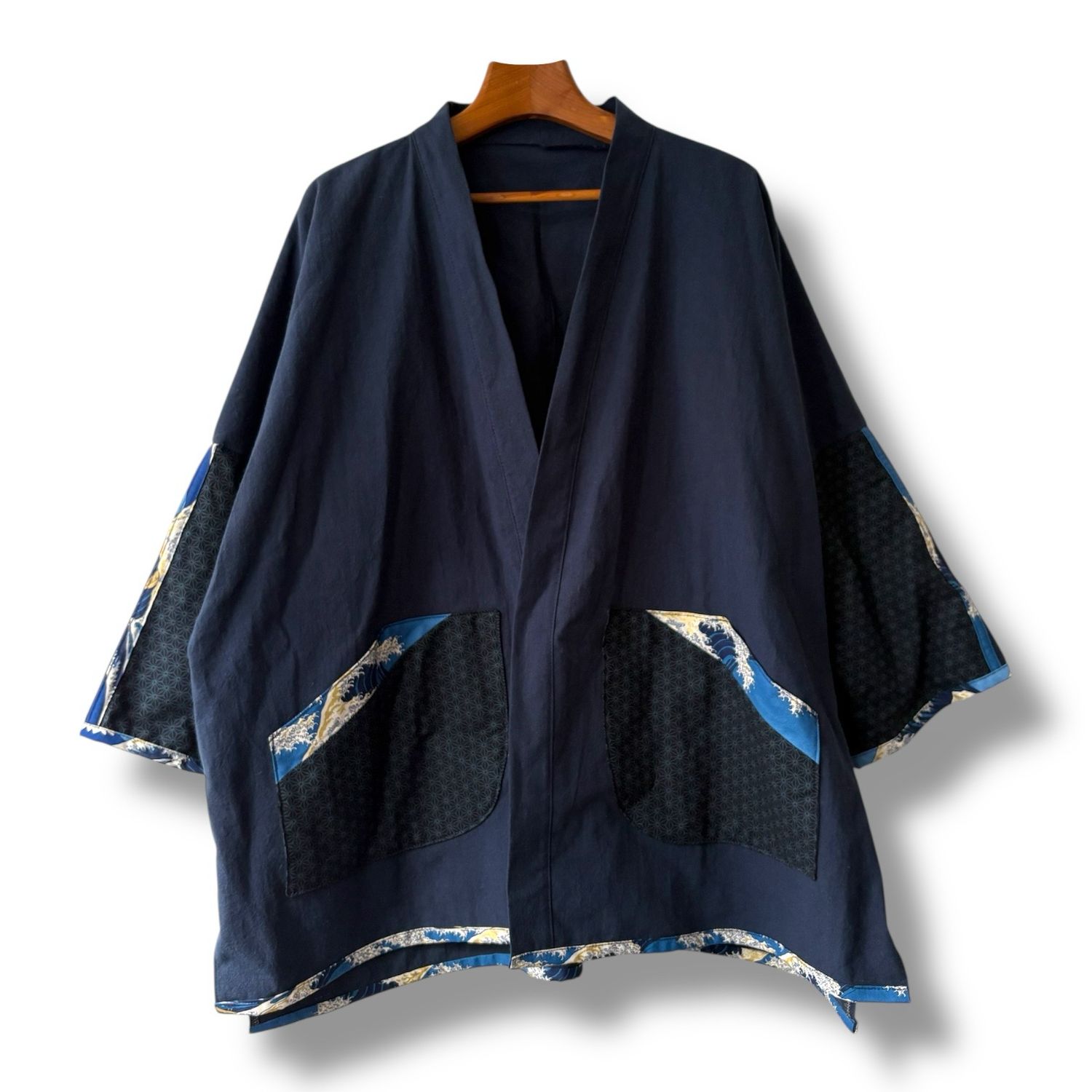 Kimono Style Outer With Three Quarter Sleeves - Cotton