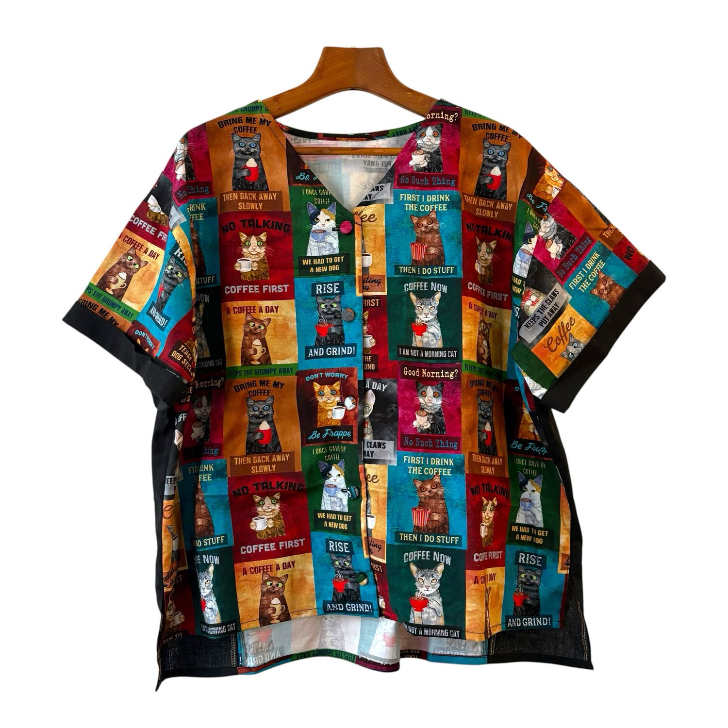 V-Neck Button Up Short Sleeves Top