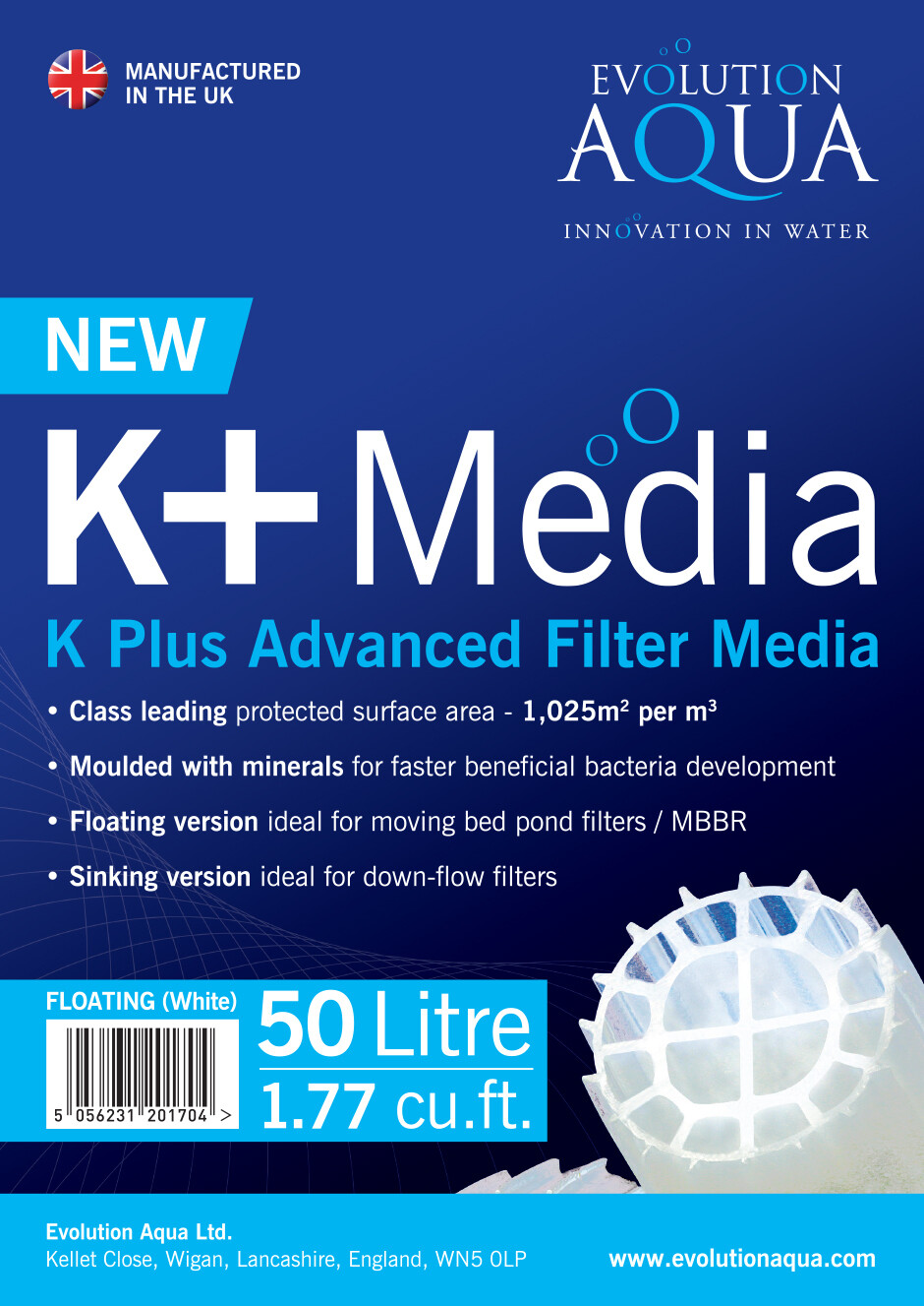 Evolution Aqua K+ Media, Size: 50 Litres
