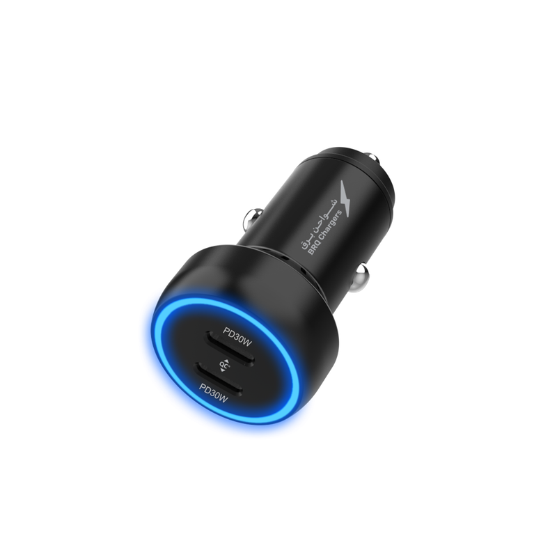 شاحن برق للمركبة ثنائي المنافذ بقوة 60 واط (نسخة الاداء العالي) | إصدار محدث