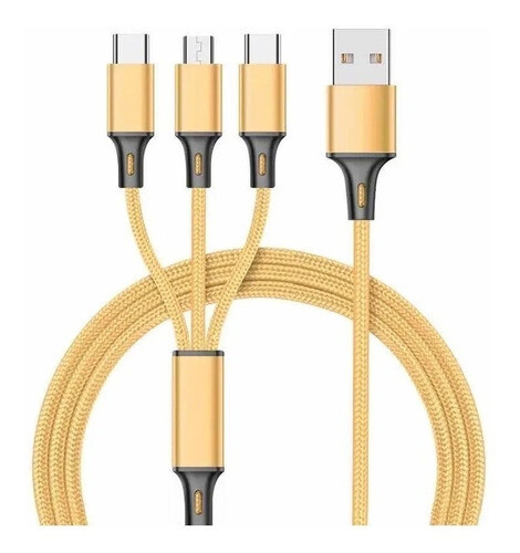 Cable 3 Puntas - Tipo C , Micro USB y iPhone