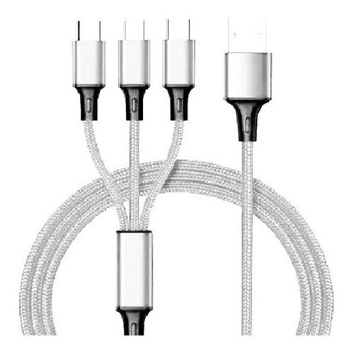 Cable 3 Puntas Tipo C , Micro USB y iPhone