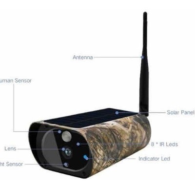 Cámara Solar Camuflada Wifi Autónoma Seguridad Exterior