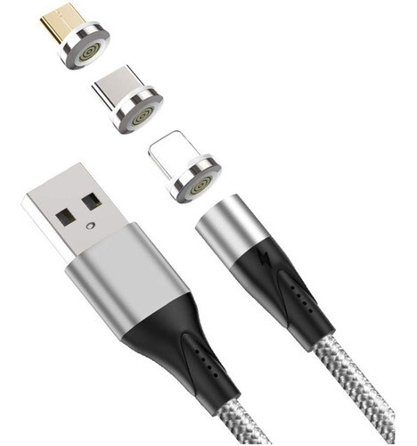 Cable Cargador Magnético 3 Puntas - Tipo C, Micro USB y iPhone