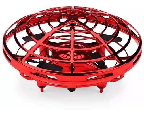 Dron Ufo Volador Autonomo Inducción Luz Cargador Rojo