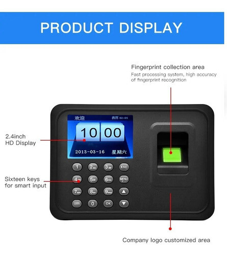 Reloj De Huellas Digitales Control Empleados Biometrico 
