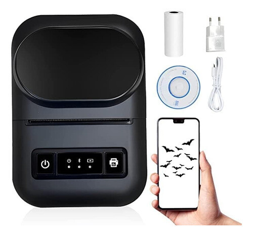 Mini Impresora Térmica Bluetooth Portátil, Color: Negro