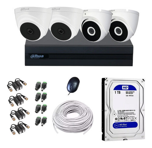 Kit De Seguridad 4 Camaras 2MP Full HD, Color: Blanco