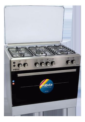 Cocina Combinada 5 Hornallas Enxuta Color Gris