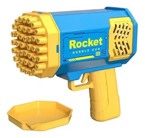 Pistola De Burbujas Rosa Automática A Batería X69 Disparadores, Color: Azul acero
