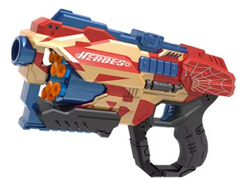 Pistola Nerf Avengers + 20 Municiones Para Niños, Color: Rojo