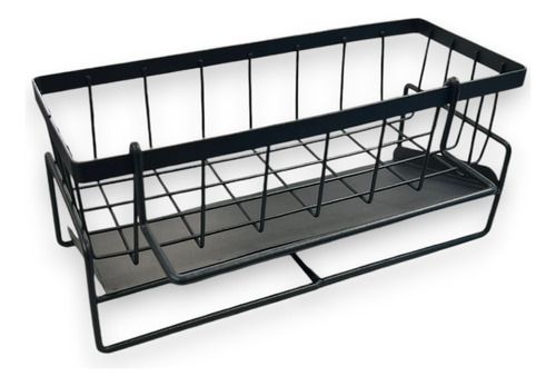 Organizador De Cocina Con Bandeja Escurridora, Color: Negro