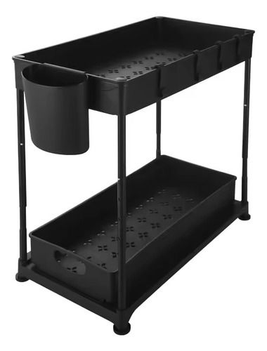 Estante Organizador De Almacenamiento Multiuso, Color: Negro