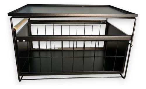 Estante Organizador De Almacenamiento Mango Madera, Color: Negro