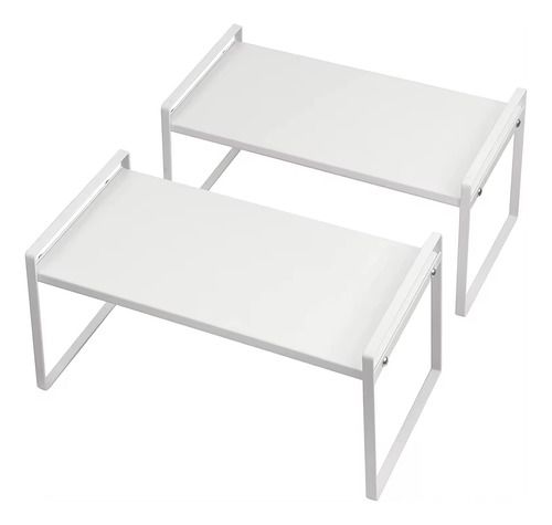 Pack Estante Organizador De Metal Alacena, Color: Blanco