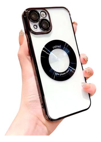 Funda Protectora Magnetica Para iPhone 15/plus/pro/promax, Color: Iphone 15 Negro