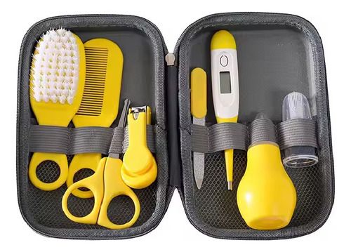 Set Kit De 8 Piezas Para Aseo Higiene Y Cuidado Para Bebe, Color: Amarillo