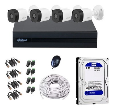 Kit De Seguridad 4 Camaras Bullet Exterior
