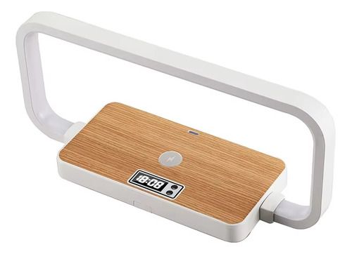 Lampara LED Con Reloj Y Carga Inalambrica, Color de la pantalla: Blanco