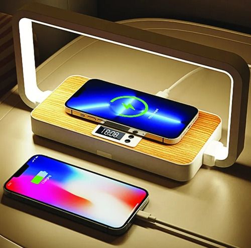 Lampara LED Con Reloj Y Carga Inalambrica