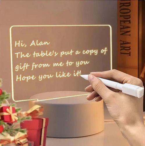Tablero De Acrilico Para Notas Con Luz Led Decoracion Niños