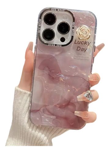 Funda De Flores Para iPhone 15, Color: Iphone 15 Rosa