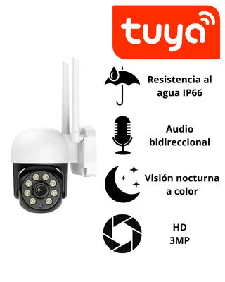 Camara Tuya Wifi Exterior Sensor Movimiento App Celular