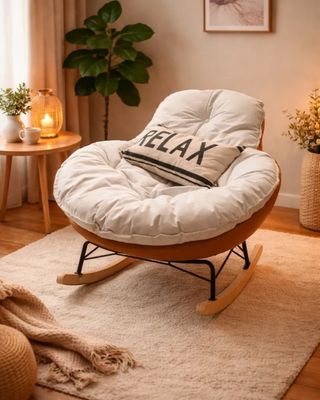 Sillon Mecedora Nordico Con Almohadon Soft Living Dormitorio