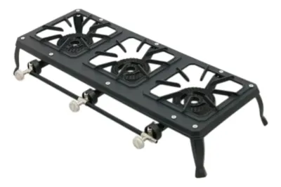 Anafe Cocinilla A Gas 3 Hornallas Hierro Fundido Gb-03 Negro Negro
