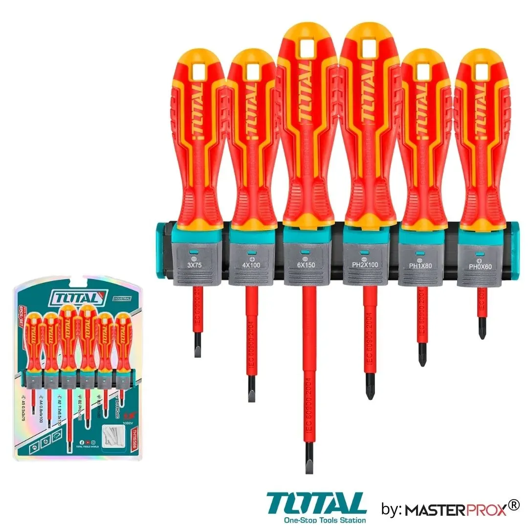 Set De Destornilladores Aislados 6pzas 1000v Thtis566 Total Premium