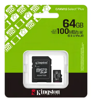 Tarjeta De Memoria 64gb Micro Sd Kingston Canvas Select Plus