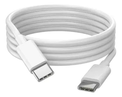 Cable Datos Usb C A Tipo C Carga Rápida 3a 1 Mt Color Blanco
