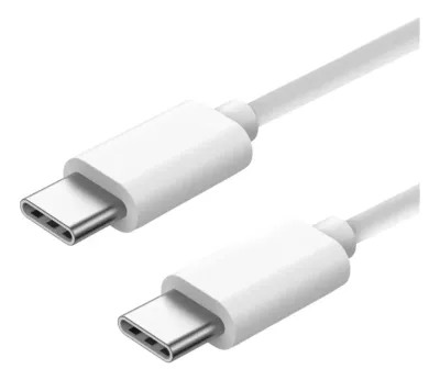 Cable Datos Usb C A Tipo C Carga Rápida 3a 1 Mt Color Blanco