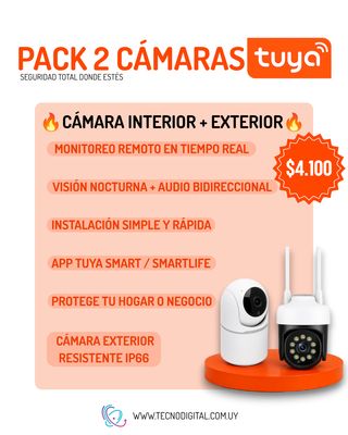 PROMO PACK CÁMARAS INTERIOR EXTERIOR TUYA