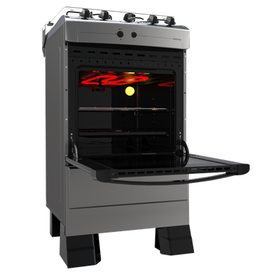 Cocina Combinada 4 Hornallas Titanio con Grill - Enxuta
