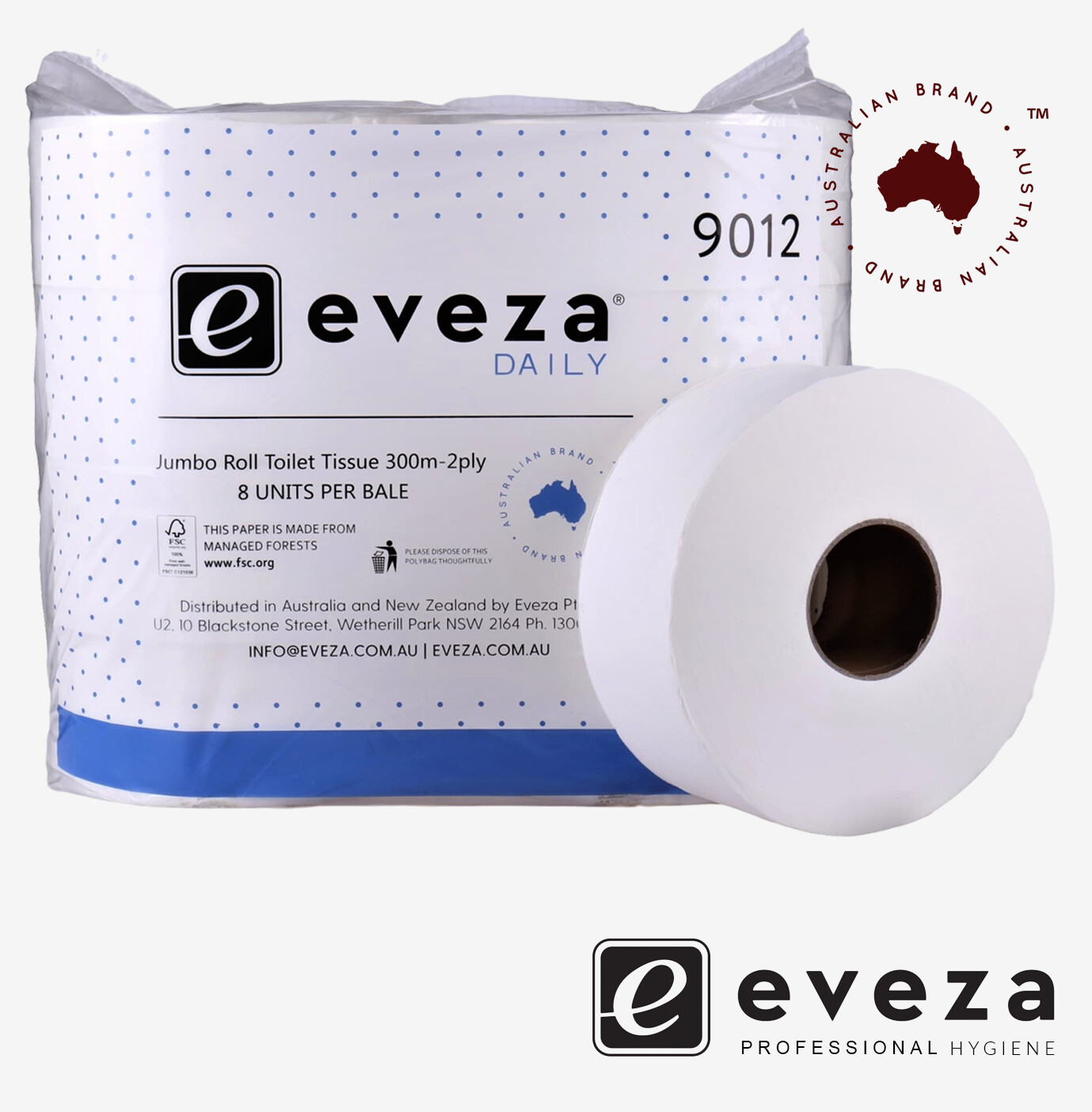 Eveza Daily Jumbo Roll 300m 2ply