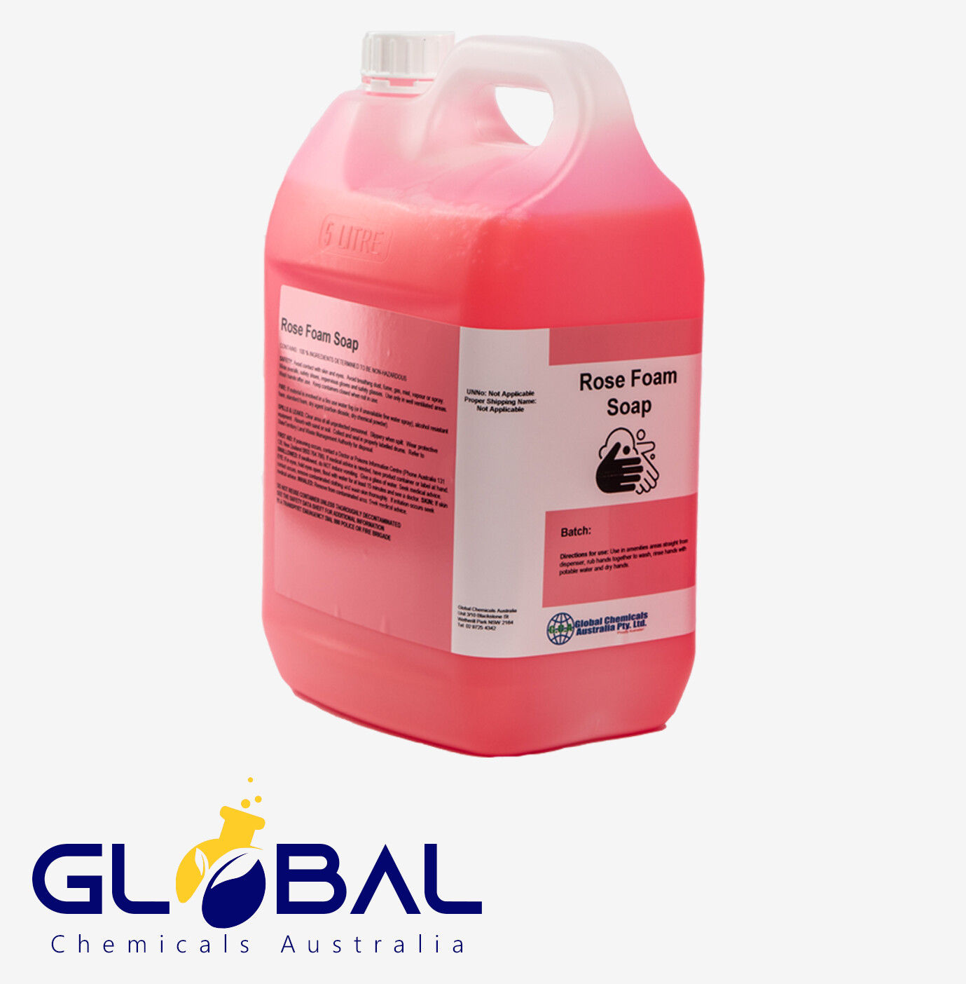 Global Rose Foam Soap, Size: 5 Litre