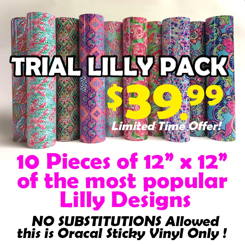 Ten Pack 12x12 "STICKY" Assorted Lilly