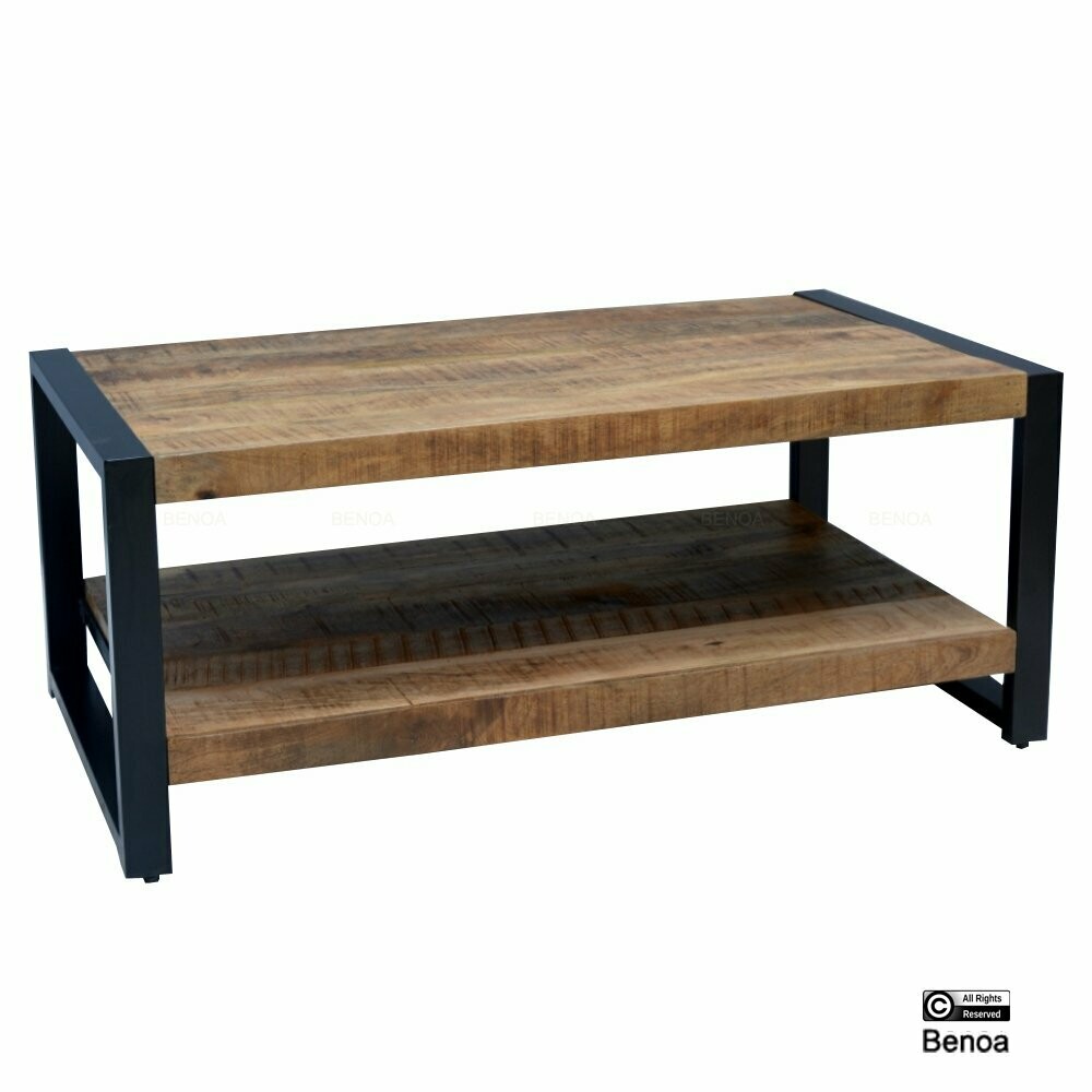Britt salontafel met plank 110cm
